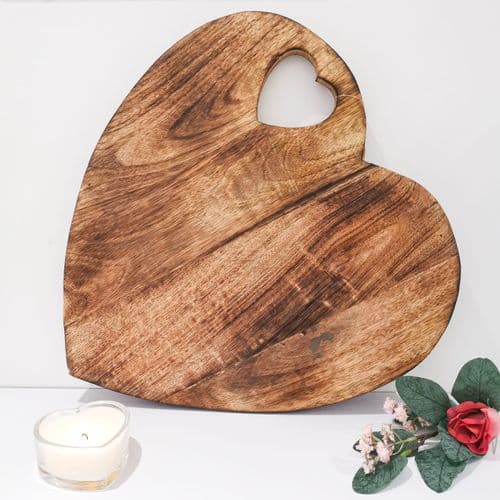 Natural Wooden Heart Chopping Board