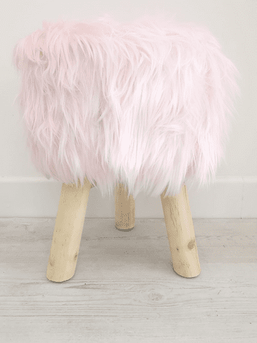Pink Fluffy Stool
