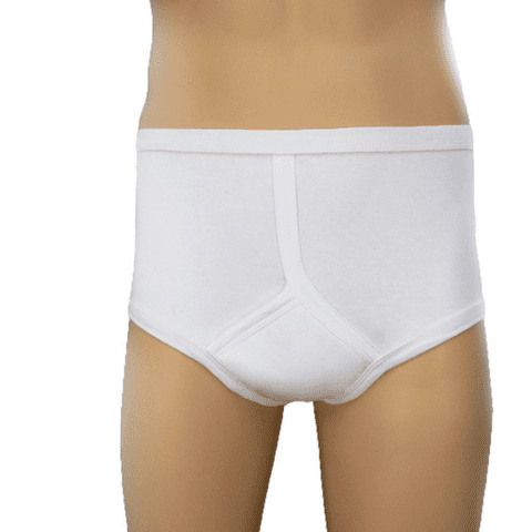 COTTON INCONTINENCE Y FRONTS, WASHABLE WITH PAD