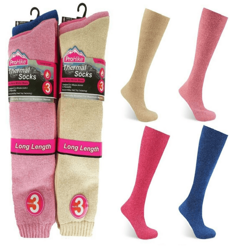 LONG LENGTH THERMAL SOCKS, WELLY BOOT, INTERNALLY BRUSHED, HEAT TRAP, 4-8