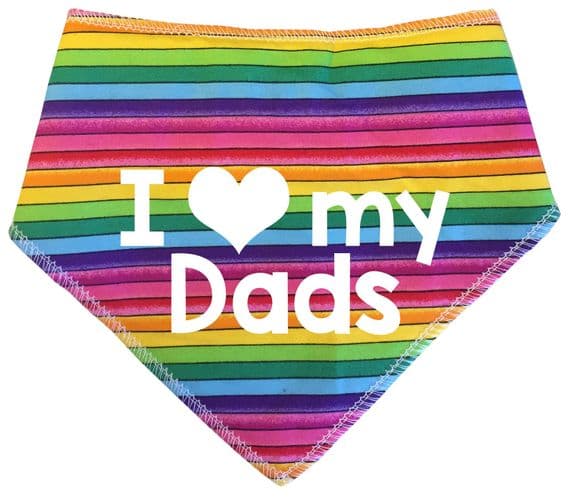 'I Love My Dads' Rainbow Dog Bandana