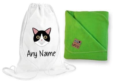Cartoon Cat Bag & Blanket