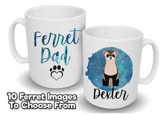 Personalised 'Ferret Dad' Mug with Name & Image