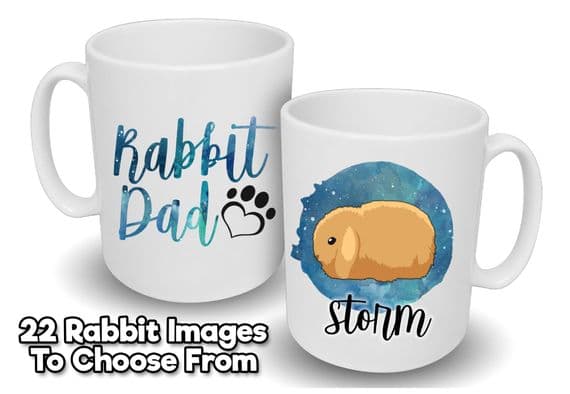 Personalised 'Rabbit Dad' Mug with Name & Image