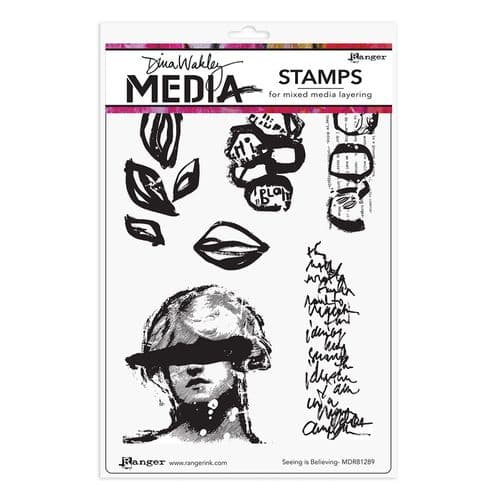 **Dina Wakley Media  - Rubber Stamp - Seeing is Believing