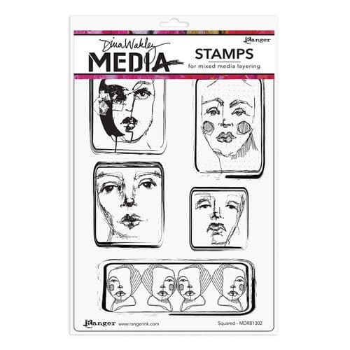 **Dina Wakley Media  - Rubber Stamp - Squared