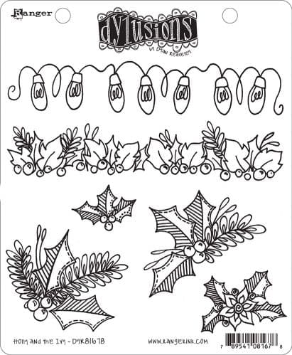 **Dylusions - Rubber Stamps - Holly & The Ivy