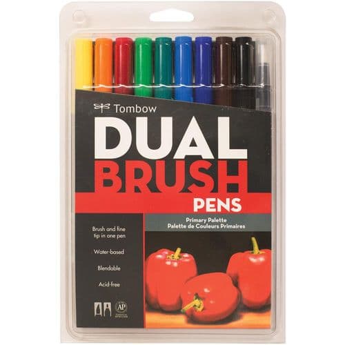 *Tombow - Dual Brush Markers 10pk - Primary