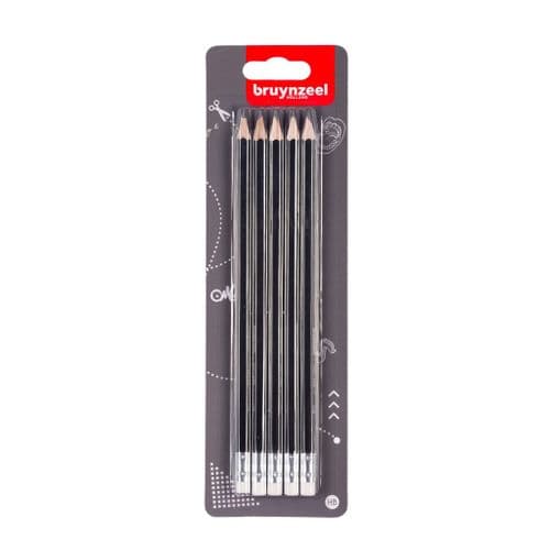Bruynzeel - HB Graphite Pencil with Eraser Tip - 5pack