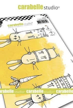 Carabelle Studio - Rubber Stamps - A6 -Crazy Bunnies by Kate Crane
