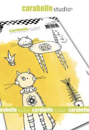 Carabelle Studio - Rubber Stamps - A6 - Here Kitty Kitty by Kate Crane 