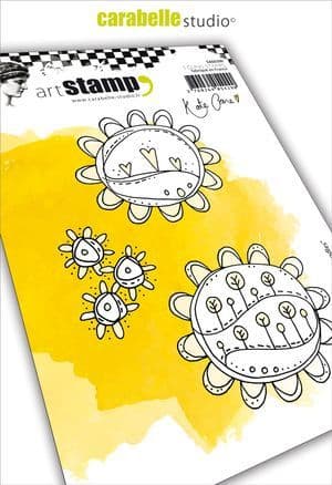 Carabelle Studio - Rubber Stamps - A6 - Sunflower Doodles Kate Crane