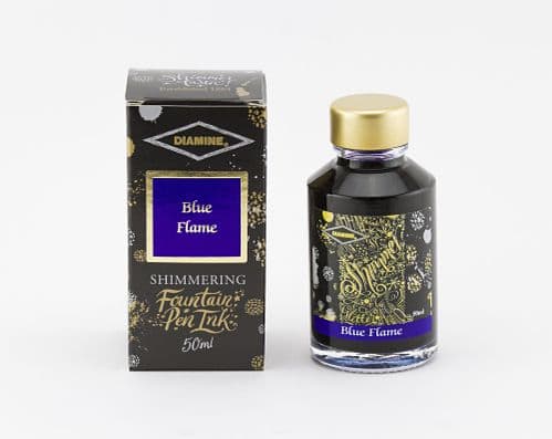 Diamine - Fountain Pen Ink - Shimmer  Ink 50ml - Blue Flame