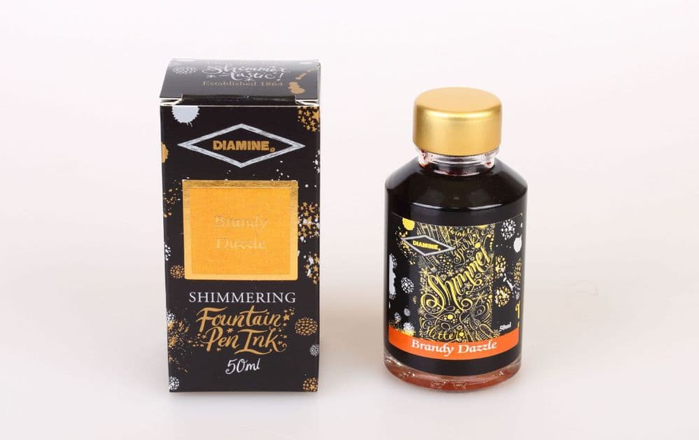 Diamine - Fountain Pen Ink - Shimmer  Ink 50ml - Brandy Drizzle