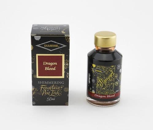 Diamine - Fountain Pen Ink - Shimmer  Ink 50ml - Dragons Blood