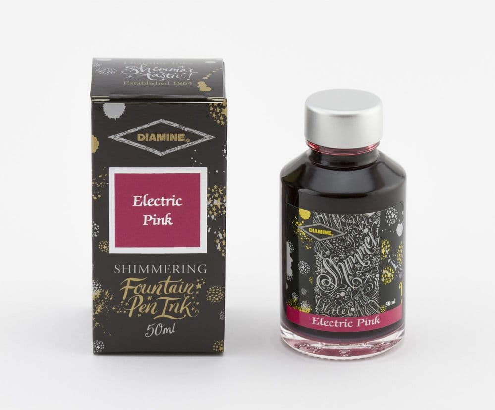 Diamine - Fountain Pen Ink - Shimmer  Ink 50ml - Electric Pink