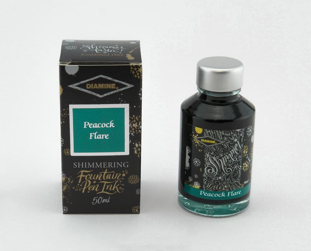 Diamine - Fountain Pen Ink - Shimmer  Ink 50ml - Peacock Flare