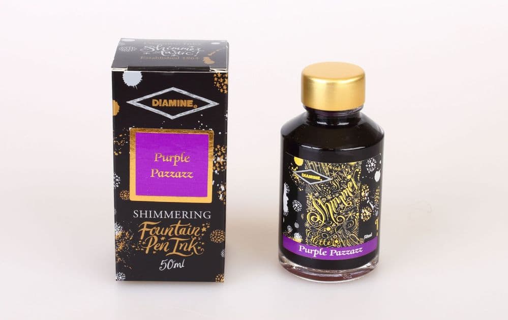 Diamine - Fountain Pen Ink - Shimmer  Ink 50ml - Purple Pazzazz