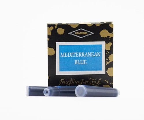 Diamine - Ink Cartridges - 6 Pack - Mediterranean Blue