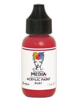 Dina Wakley Media - Acrylic Paints - 1oz Bottle - Ruby