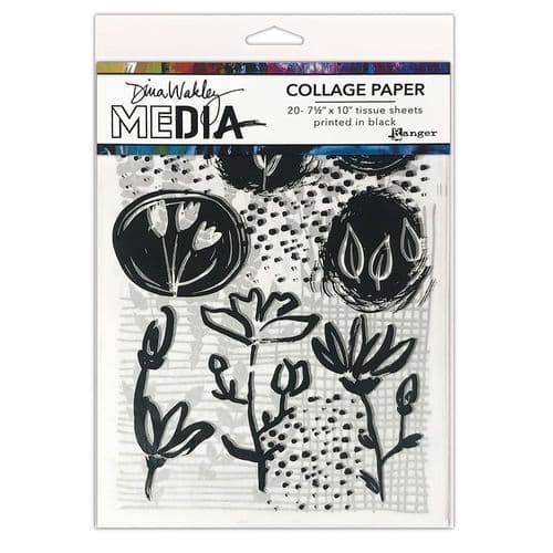 Dina Wakley Media - Collage Paper - Things That Grow