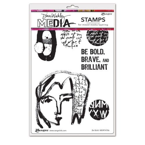 Dina Wakley Media  - Rubber Stamp - Be Bold 
