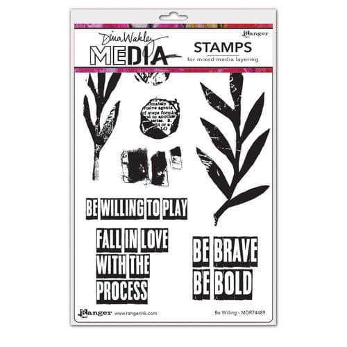 Dina Wakley Media  - Rubber Stamp - Be Willing 