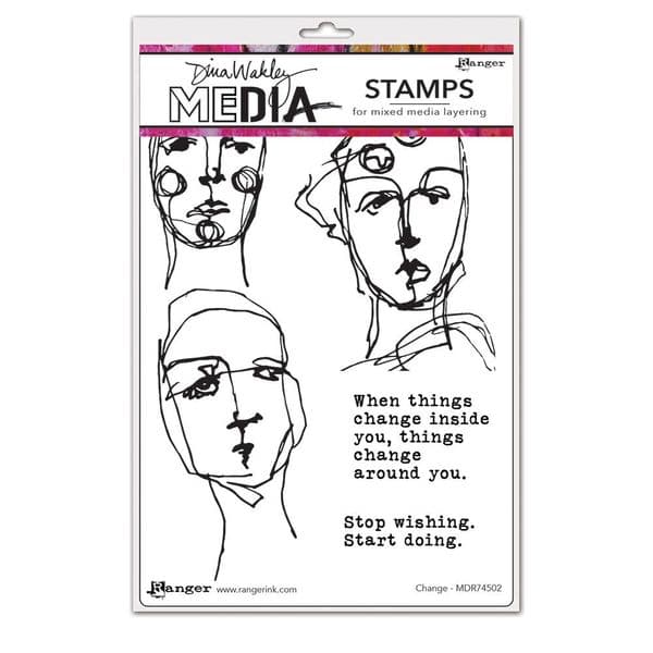 Dina Wakley Media  - Rubber Stamp - Change