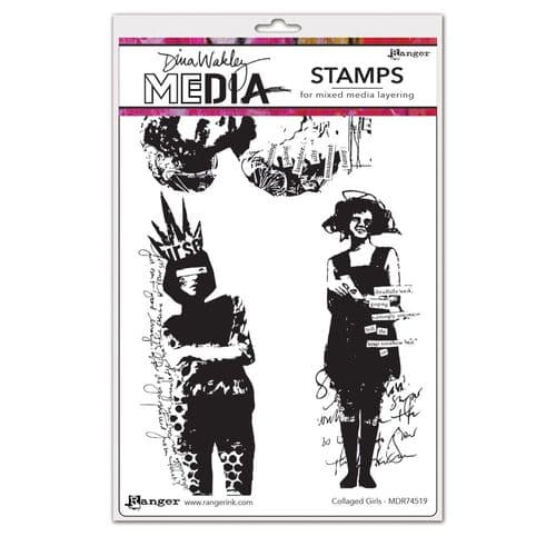 Dina Wakley Media  - Rubber Stamp - Collage Girls 