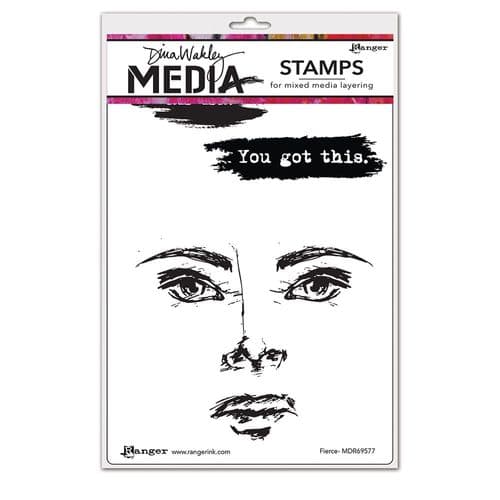 Dina Wakley Media  - Rubber Stamp - Fierce