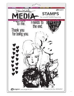 Dina Wakley Media - Rubber Stamp - Friends to the End