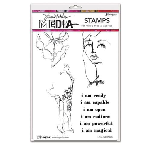 Dina Wakley Media  - Rubber Stamp - I Am 