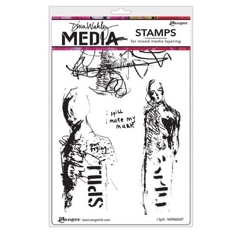 Dina Wakley Media  - Rubber Stamp - I Spill