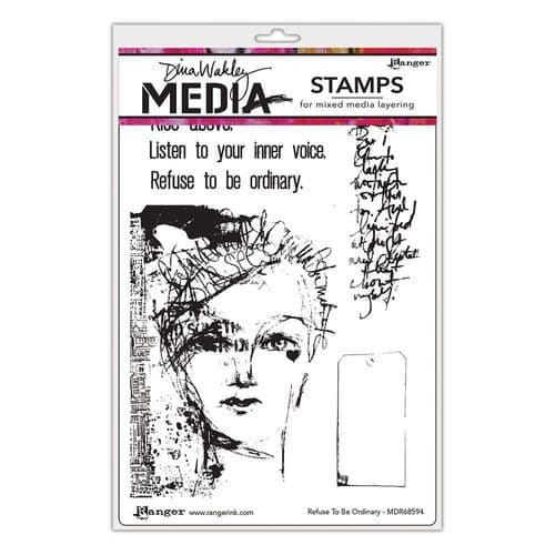 Dina Wakley Media  - Rubber Stamp - Refuse to be Ordinary