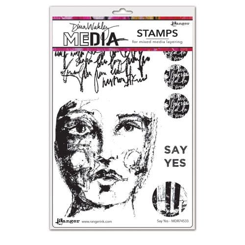 Dina Wakley Media  - Rubber Stamp - Say Yes
