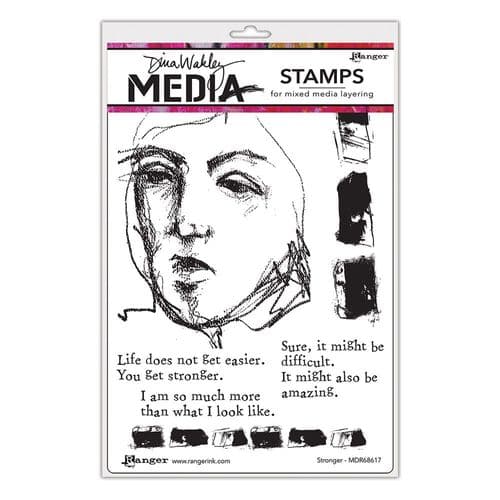 Dina Wakley Media  - Rubber Stamp - Stronger 
