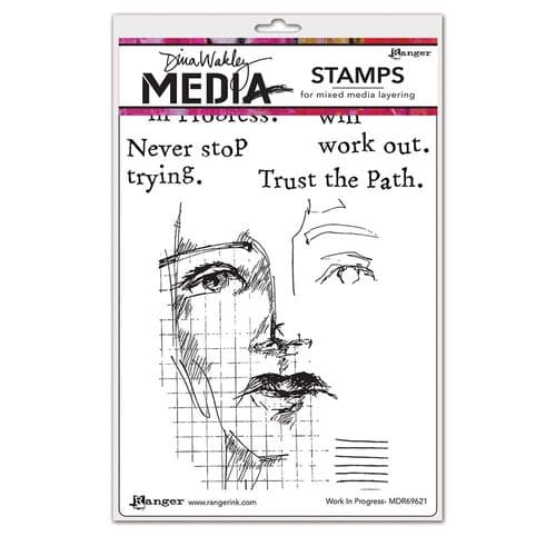 Dina Wakley Media  - Rubber Stamp - Work in Progress
