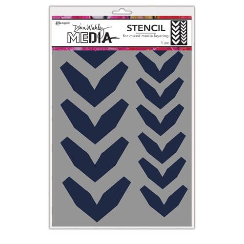 Dina Wakley Media - Stencil - Large Fractured Chevrons