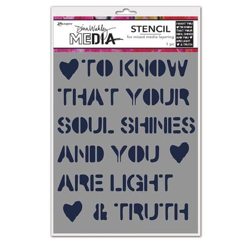 Dina Wakley Media - Stencil - Soul Shines 