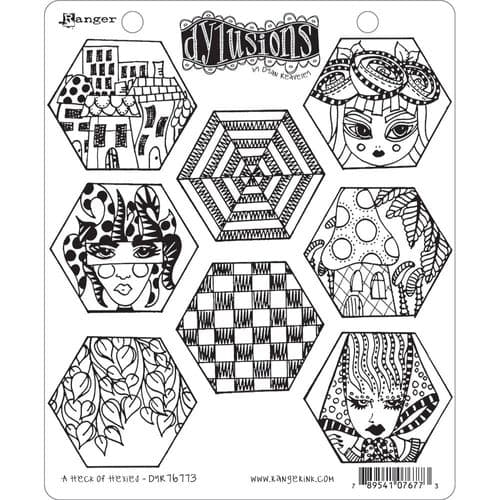 Dylusions - Rubber Stamps - A Heck of Hexies 