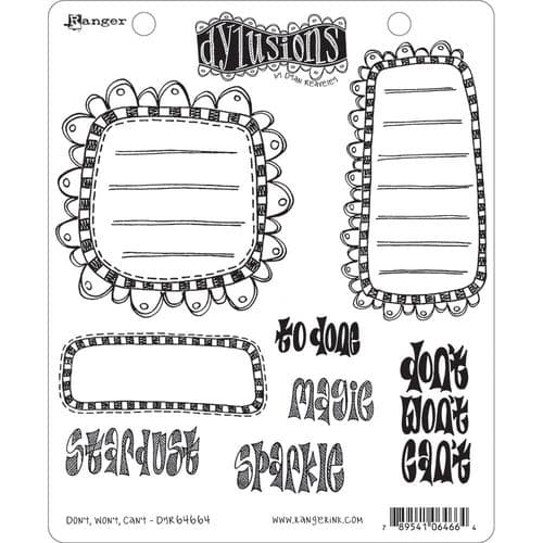 Dylusions - Rubber Stamps - Don't, Won't, Can't