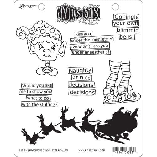 Dylusions - Rubber Stamps - Elf Improvement Class