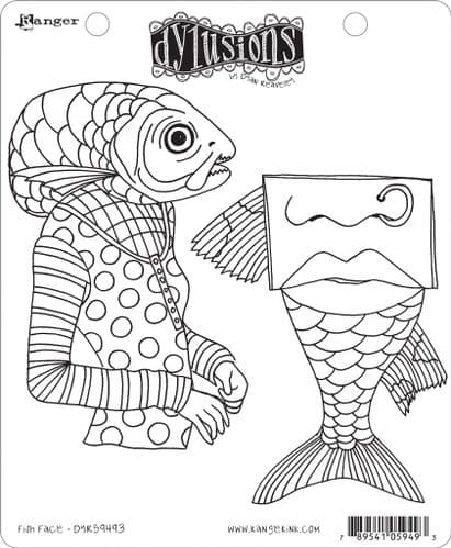 Dylusions - Rubber Stamps - Fish Face 