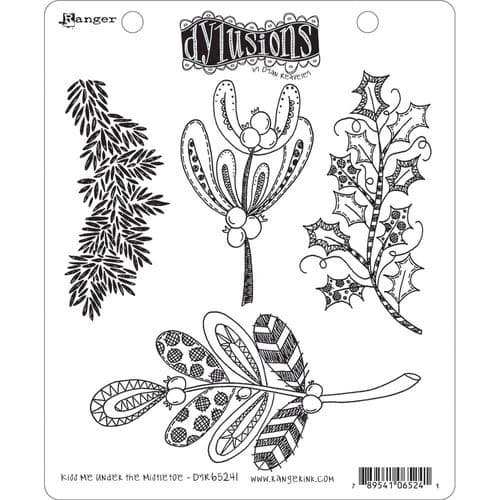 Dylusions - Rubber Stamps - Kiss me under the Mistletoe
