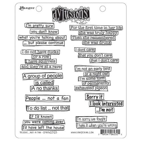 Dylusions - Rubber Stamps - People.... Not a Fan 
