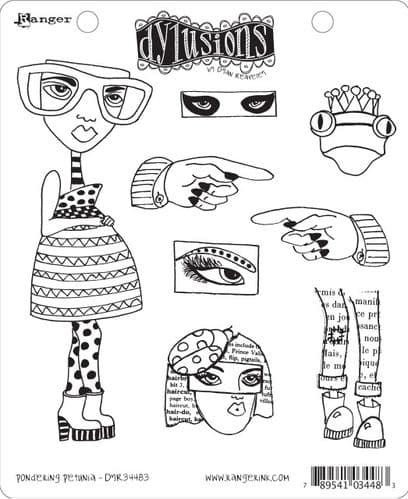 Dylusions - Rubber Stamps - Pondering Petunia
