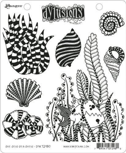 Dylusions - Rubber Stamps - She Sells, Sea Shells 