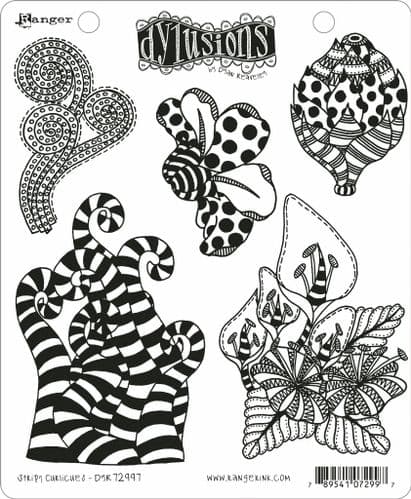 Dylusions - Rubber Stamps - Stripy Curlicues 