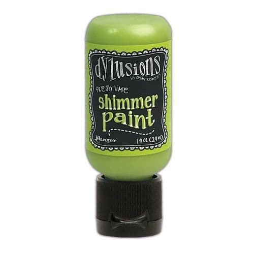 Dylusions - Shimmer Acrylic Paint - 1 oz Bottle - Fresh Lime 