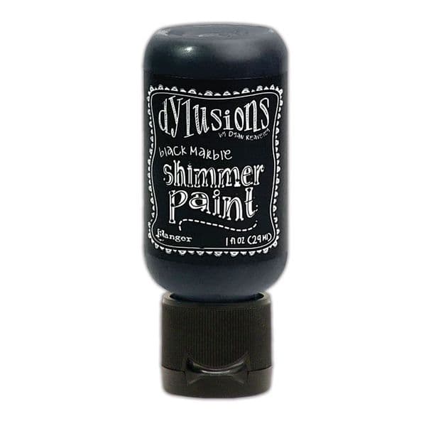 Dylusions - Shimmer Acrylic Paint - 1oz Bottle - Black Marble